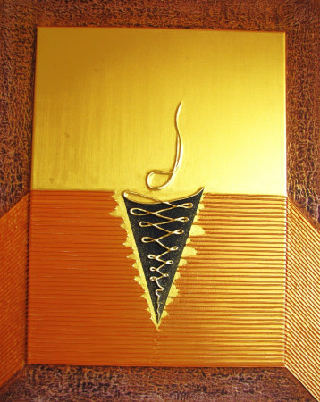 Compenetrazione temporale.   (tecn. mista su tela mis. cm. 80x100)  2024